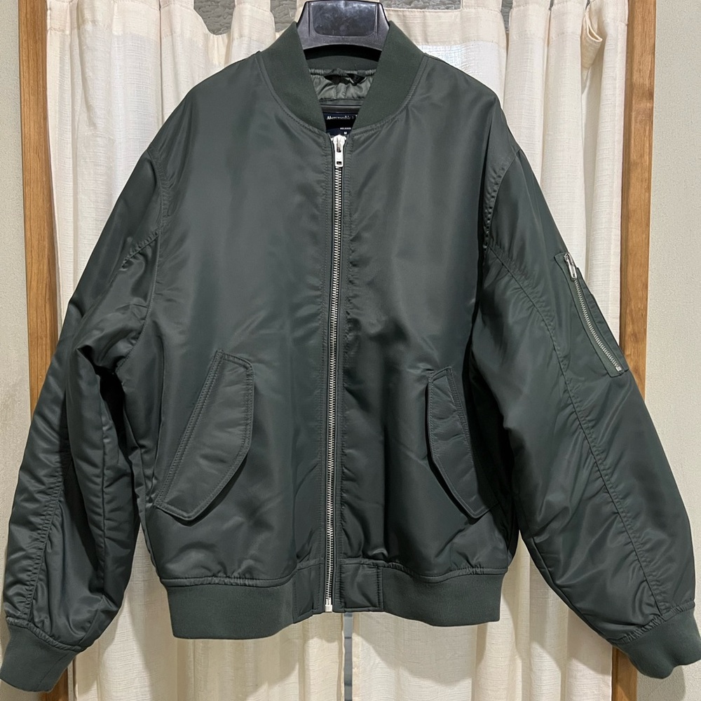 Abercrombie and Fitch Green Bomber Jacket NWOT
